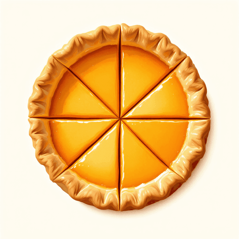 A circular pie divided into four equal slices, with three slices shaded warm amber and one slice shown as a light outline โ representing 3 out of 4 parts.