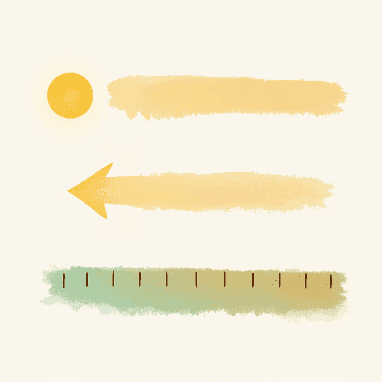 On the left, a single glowing dot (0D). In the middle, a soft transition arrow. On the right, a horizontal number line with evenly spaced tick marks (1D).