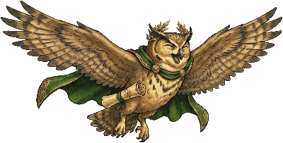 Lucius, the Classical Quest owl character
