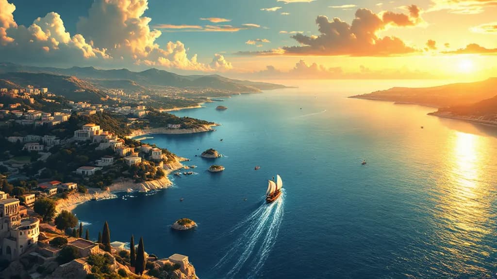 Illustrated Mediterranean voyage map — the world of the Odyssey
